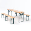 Outdoor Garden Wooden Beer Table Bench Folding Steel Legs Picnic Party Furniture