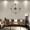 3D DIY Wall Clock Roman Numerals Luxury Mirror Sticker Home Decor Living Room