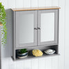 Bathroom Mirror Cabinet Grey Bamboo Wooden Double Wall Mounted Unit Christow