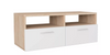 Small Oak TV Stand Modern White Television Cabinet Media HiFi DVD Unit 2 Shelves
