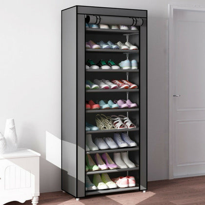 9 Tiers Shoe Rack Storage Shelf Display Stand Organiser Unit Cabinet Drawer Case