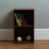 Bookcase 2 Tier Cube Shelf Wood Storage Photo Display Room Furniture Unit