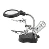 LED Desk Lamp Magnifying Magnifier Glass With Light Stand Clamp For Repair Read