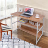 Home Office Computer PC Desk Writing Table 100cm Workstation Wood Bookshelf