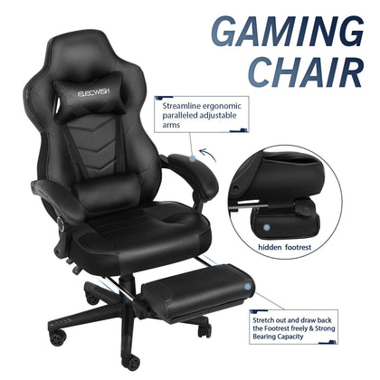 Executive Office Chair Racing Gaming Computer Desk PU Leather Adjustable Swivel