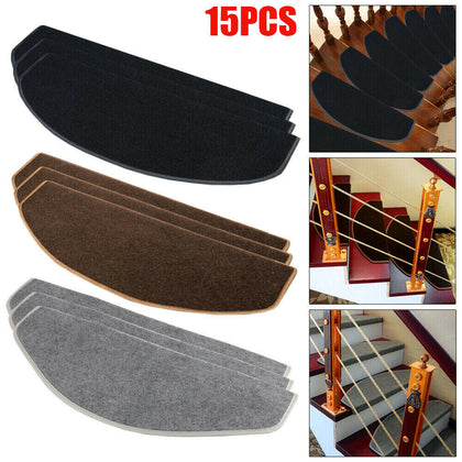 15PCS Carpet Stair Treads Mats Floor Mat Protection Cover Step Staircase Pads