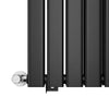 Vertical Radiator Double Black Flat Panel Tall Upright Rad 1800x408mm With Valve