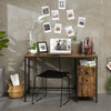 HOOBRO Study Writing Table Computer Desk with Drawer and Storage Cabinet Vintage