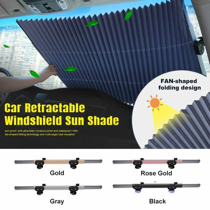 WINDSCREEN COVER Car Sun Visor Shield UV Front Shutter Window Shades Black 65cm