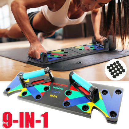 9 in 1 Push-up Board Stand Fitness Workout Gym Chest Muscle Training Exercise UK