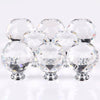 8pcs Clear Diamond Crystal Glass Door Knobs Handles Drawer Wardrobe Cabinet