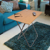 Folding Natural Wooden TV Table Side Dinner Laptop Tray Coffee Tea Desk