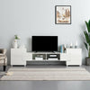 Modern Large TV Unit Stand Cabinet White Matt Body and High Gloss Doors FREE LED