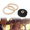 2X Wooden Gymnastic Rings Fitness Training Strength Home Gym Workout Bodyweight