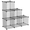 6 Cube DIY Wire Grid Bookcase Storage Shelf Rack Open Organiser Closet Cabinet