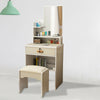 Dressing Table Drawer Mirror Stool Shelves Set Makeup Vanity Bedroom UK