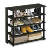 Furinno Turn-N-Tube Multi Tiers Shoe Storage Rack Espresso/Black and Grey/Black