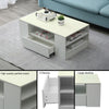 Modern Coffee Table 2-Drawer Side Table High Gloss Living Room Furniture White