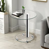 Office End Table Coffee Snack Sofa Side Table Storage for Living Room Glass Oval