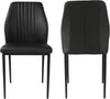 JIEXI Modern PU Leather Armless Chairs for Dining Kitchen, Steel Leg Set of 2 /4