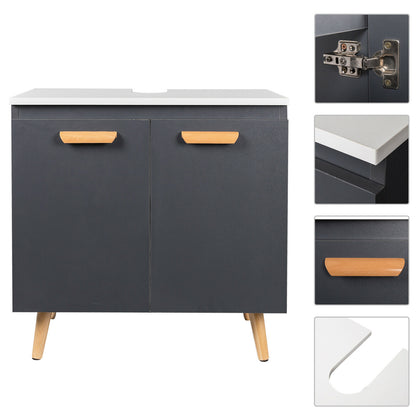 Bathroom Under Basin Vanity Sink Cabinet Storage Unit Cupboard Furniture Grey