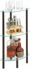 mDesign Corner Shelf – 3-Tier Free Standing Compact Dark Bronze / Clear Glass