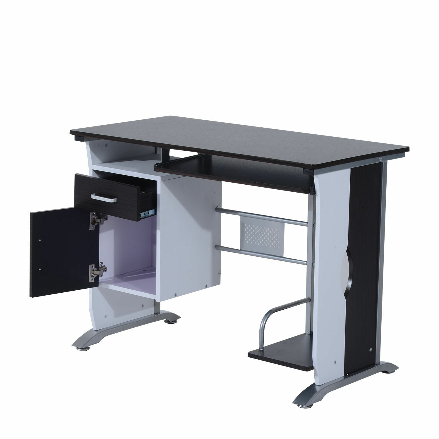HOMCOM Computer Desk Drawer PC Writing Wooden Workstation Keyboard