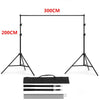 2x3m Adjustable Photography Background Support Stand Photo Backdrop Crossbar