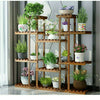 Multiple Tier Vertical Carbonized Wood Plant Stand Stylish Ladder Shelf Balcony