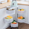 6 Tier Kitchen Rotating Storage Trolley Cart Utility Vegetable Mobile Shelf Rack