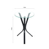 Round Glass Top Side Table Corner Coffee Table Lamp Stand Modern Home Furniture