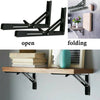 2x Folding Table Mounted Bracket Hinge Stainless Steel Shelf Bracket Heavy Duty