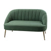 Modern 2 Seater Sofa Armchair Loveseat Scalloped Accent Couch Settee Metal Frame