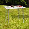 Camping Table MDF Foldable Height-Adjustable Telescopic Legs 80x60x68cm Grey New