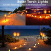 2 PACK Solar Powered LED Garden Lights Stake Post Path Outdoor Fire Flame Lamps