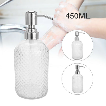 450ml Lotion Liquid Soap Dispenser Bathroom Kitchen Sink Accessory Glass Vintage