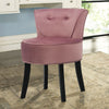Velvet/Linen Dressing Table Stool Vanity Chair Bedroom Makeup Stool Seat Back