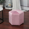 Hexagonal Stool Velvet Padded Pouffe Footstool Side Chair Living Room Bedroom