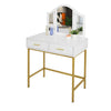 Dressing Table Makeup Desk with Folding Mirror Drawers Bedroom Vanity Home White