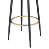 2pcs Round Breakfast Bar Stools Velvet Padded Metal Leg Kitchen Counter Pub Seat
