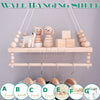 Wall Hanging Wood Rope Swing Shelf Shelves Storage Shelve Room Decor UK