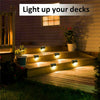 4 Outdoor Solar LED Deck Lights Path Garden Patio Pathway Stairs Step Fence Lamp