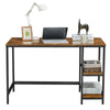 Computer Desk Writing Study Workstation 2-Tier Storage Wooden Home Office LWD47X