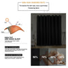 Pair of THERMAL BLACKOUT CURTAINS READY MADE EYELET TOP + TIE BACKS DOOR CURTAIN