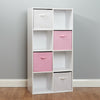 8 Cube Storage Unit White/Pink Boxes Childrens/Kids Bedroom Toy Basket Shelves