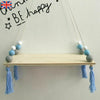 Wall Hanging Wooden Shelf Rope Swing Shelves Storage Baby Kids Bedroom Decor UK