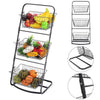 3 Tier Metal Kitchen Fruit Vegetables Basket Magazine Newpaper File Holder Stand