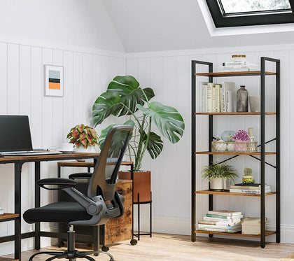 Industrial Style Bookcase Storage Dispaly Shelving Unit Metal Vintage Bookshelf