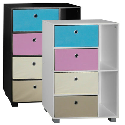 6 Section Small Side Unit Wooden Bookcase Storage Furniture Living Room Drawer