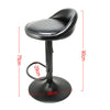 Set of 2 Bar Stools Leather Swivel Gas Lift Chair Kitchen Breakfast Pub Black